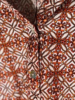 Woman Within Rust and White Printed V-Neck Tunic